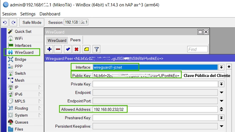 configuracion de peer wireguard en el mikrotik compartir una cuenta de netflix