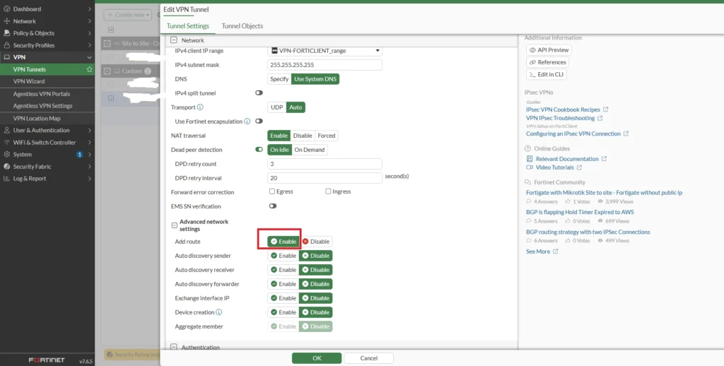configuracion vpn ipsec en fortigate